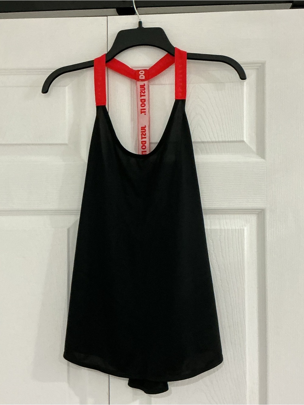 Nike Black Athletic Tank Top with Red Accents